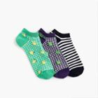 J.Crew Ankle socks three-pack in gingham fruit