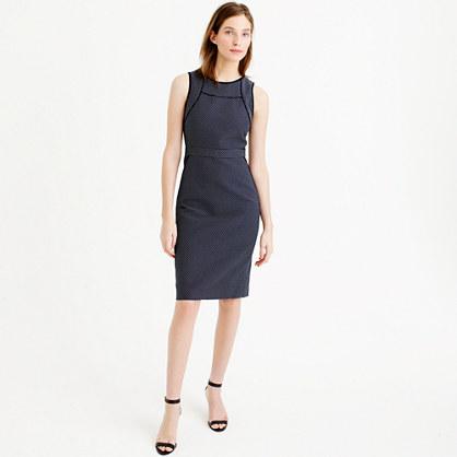 J.Crew Tall tipped sheath dress in dotted jacquard