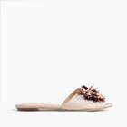 J.Crew Satin slides with floral embellishments