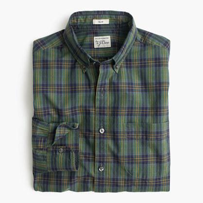J.Crew Slim Secret Wash shirt in green plaid
