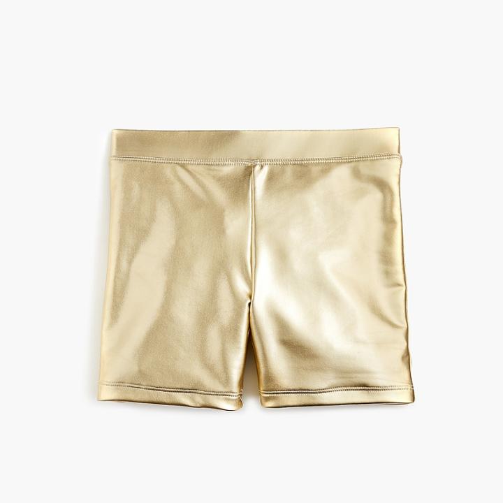 J.Crew Girls' bike short in metallic