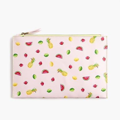 J.Crew Large leather pouch in fruit salad