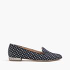 J.Crew Polka-dot denim loafers with glitter heel