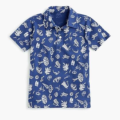 J.Crew Boys' beach-print polo shirt