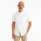J.Crew Short-sleeve Irish linen shirt in white