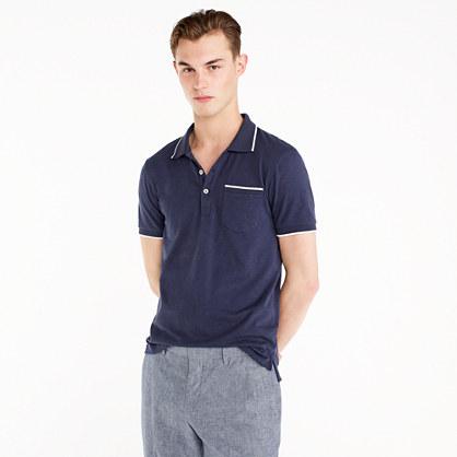 J.Crew Slub jersey polo in tipped indigo