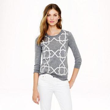 J.Crew Merino Tippi sweater with tile embroidery