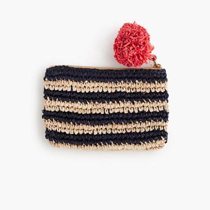 J.Crew Small striped straw pouch