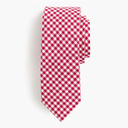 J.Crew Cotton oxford tie in mini-gingham