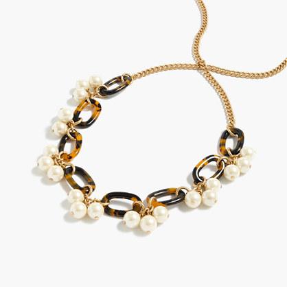 J.Crew Tortoise and pearl necklace