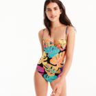 J.Crew Underwire one-piece swimsuit in Ratti coral palms print