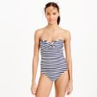 J.Crew Bandeau one-piece swimsuit in classic stripe