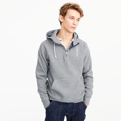 J.Crew Brushed cotton fleece half-zip hoodie