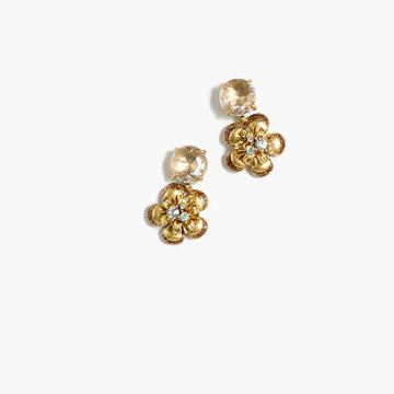 J.Crew Petite crystal flower earrings