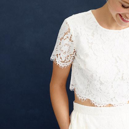 J.Crew Collection floral lace crop top
