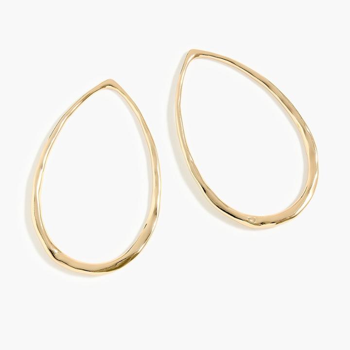 J.Crew Hammered teardrop-hoop earrings