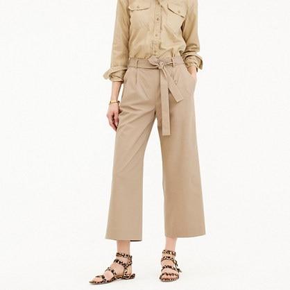 J.Crew Wide-leg cropped pant in cotton-poplin