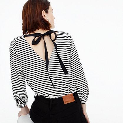 J.Crew Tie-back top in stripe