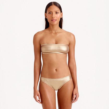 J.Crew Metallic gold bandeau bikini top