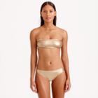 J.Crew Metallic gold bandeau bikini top