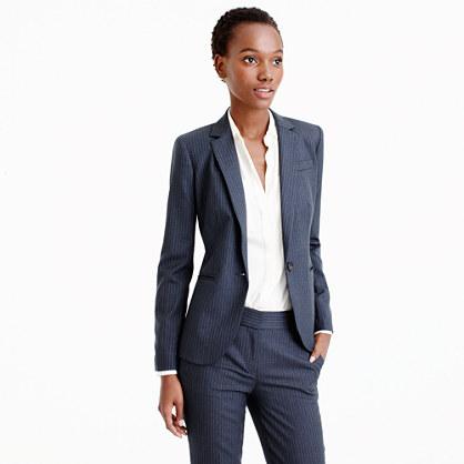 J.Crew Petite Campbell blazer in pinstripe Super 120s wool