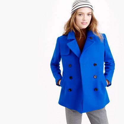 J.Crew Petite wool melton short peacoat