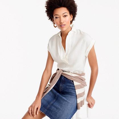 J.Crew Short-sleeve popover in drapey oxford