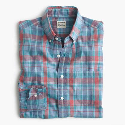 J.Crew Tall Secret Wash shirt in heather poplin plaid