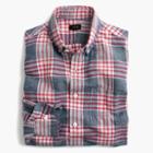 J.Crew Slim end-on-end cotton-linen shirt in red plaid