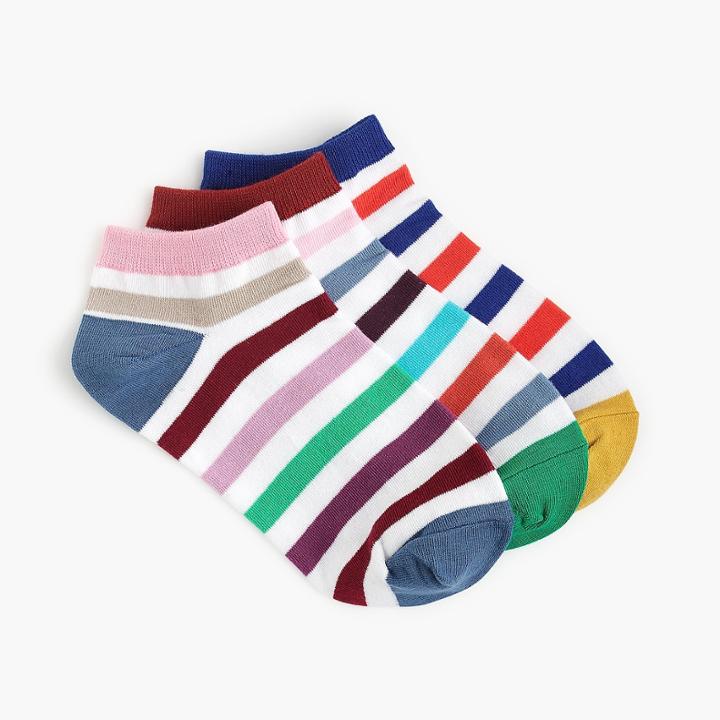 J.Crew Ankle socks three-pack in multi-stripe