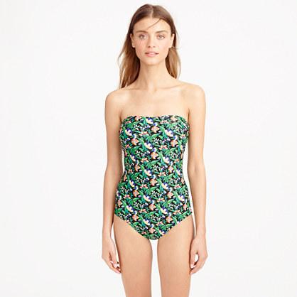 J.Crew Bandeau one-piece swimsuit in Ratti® lotus floral print