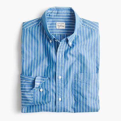 J.Crew Slim stretch Secret Wash shirt in blue striped poplin