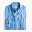 J.Crew Slim stretch Secret Wash shirt in blue striped poplin
