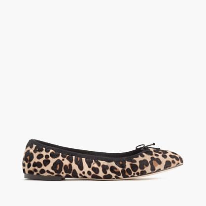 J.Crew Evie ballet flats in leopard print calf hair
