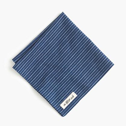 J.Crew The Hill-side® selvedge chambray pocket square in double stripe