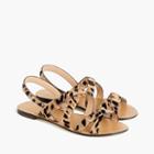 J.Crew Cross-strap sandals in leopard calf hair