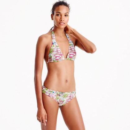 J.Crew Sliding halter bikini top in harbor print