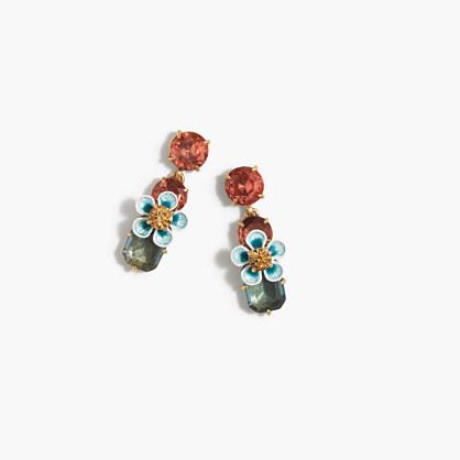 J.Crew Stacked floral crystal earrings