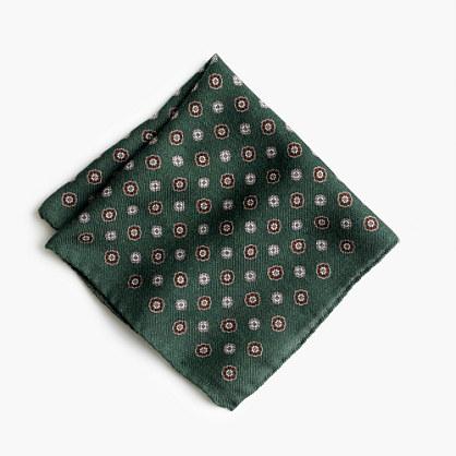 J.Crew Wool flannel pocket square in medallion pattern