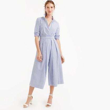 J.Crew Wide-leg jumpsuit in shirting stripe