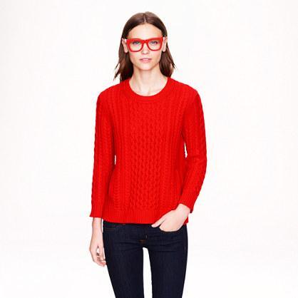 J.Crew Cable-knit pocket sweater