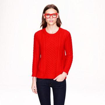 J.Crew Cable-knit pocket sweater