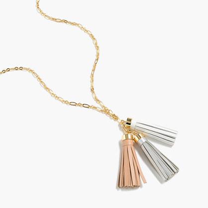 J.Crew Necklace with leather tassels