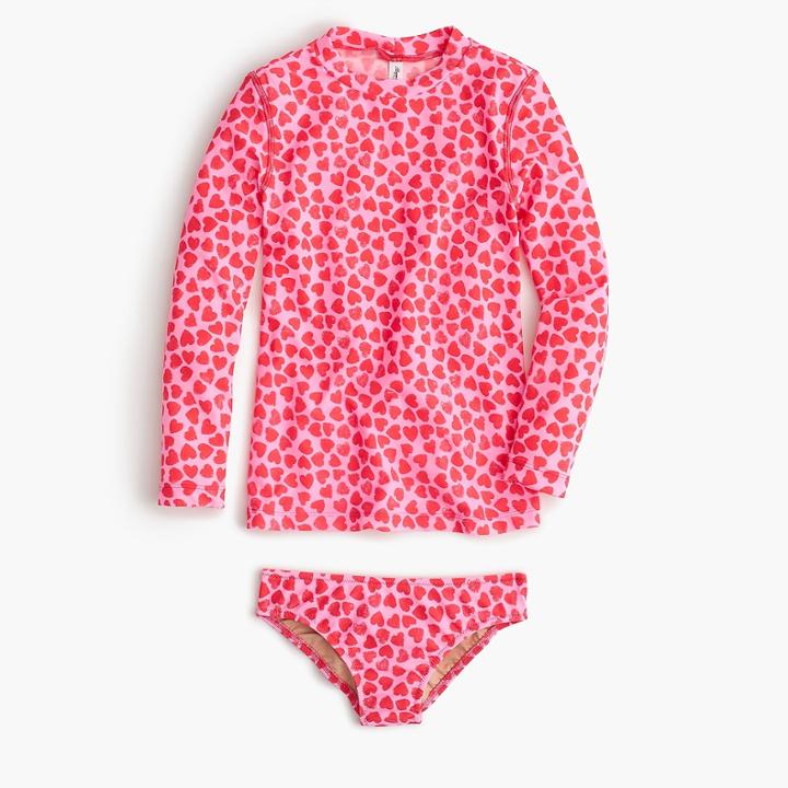 J.Crew Girls' rash guard set in hearts