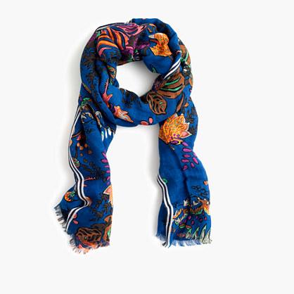 J.Crew Tropical floral printed scarf