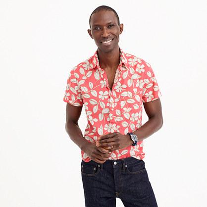 J.Crew Short-sleeve shirt in red floral print