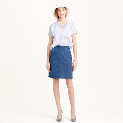 J.Crew High-waisted denim mini skirt