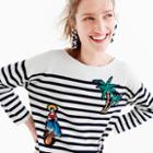 J.Crew Striped cotton sweater with cabana patches