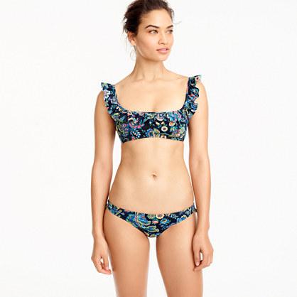 J.Crew Ruffle bikini top in floral paisley print