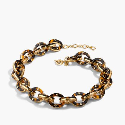 J.Crew Glittery tortoise link necklace